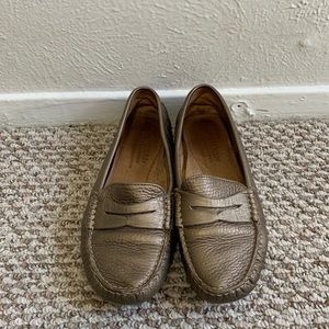 LAUREN Ralph Lauren Gold Leather Penny Loafers